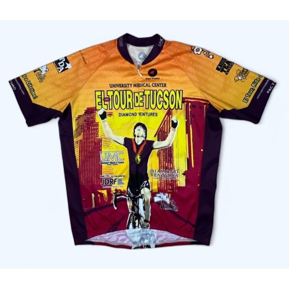 Women's Pactimo Cycling Jersey Size LARGE Multicolored 3/4 Zip